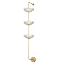 Metropolis 3 Light 56" Tall LED Bathroom Sconce with Stylized Glass Shades