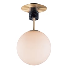 Vesper Single Light 10" Globe Ceiling Light / Pendant with Black Marble Accent