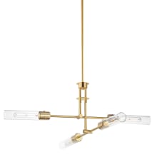 Equilibrium 4 Light 36" Wide Multi Light Pendant / Converts to Semi-Flush with Clear Glass Shades