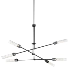 Equilibrium 6 Light 52" Wide Multi Light Pendant with Clear Glass Shades