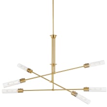 Equilibrium 6 Light 52" Wide Multi Light Pendant with Clear Glass Shades