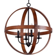 Compass 4 Light 23" Wide Taper Candle Chandelier