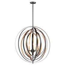 Radial 5 Light 30" Wide Globe Style Taper Candle Chandelier