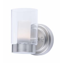 Mod Single Light 6-3/4" High Integrated LED Wall Sconce with Clear and White Glass Shade