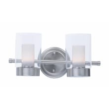 Mod 2 Light 14-1/4" Wide Integrated LED Wall Sconce with Clear and White Glass Shade