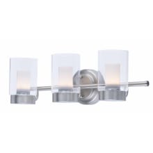 Mod 3 Light 22" Wide Integrated LED Wall Sconce with Clear and White Glass Shade