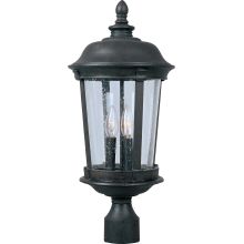 Dover 21" Tall 3 Light Vivex Post Light with Clear Seedy Glass