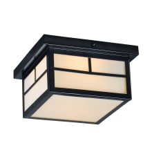 Coldwater 2 Light 9-1/4" Wide Outdoor Flush Mount Square Ceiling Fixture with Glass Square Shade