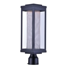 Salon Single Light 19-1/2" High Integrated LED Outdoor Post Light with Clear Ribbed Glass Shade