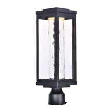 Salon Single Light 19-1/2" High Integrated LED Outdoor Post Light with Clear Ribbed Glass Shade