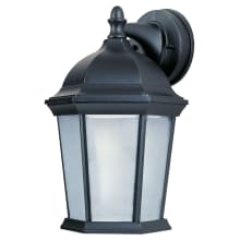Side Door LED Single Light 12" Tall LED Outdoor Wall Sconce with Glass Lantern Shade