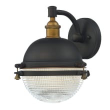 Portside Single Light 11" Tall Outdoor Wall Sconce with Glass Bowl Shade
