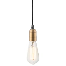 Early Single Light Exposed Bulb Pendant with Black Fabric Cord