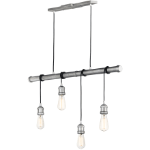 Early Electric 4 Light 41" Fabric Cord Linear Chandelier