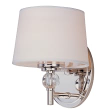 Rondo 8.5" Wall Sconce with Crystal Accent and Fabric Shade