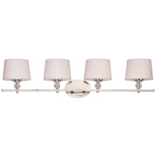 Rondo 36" Bath Light with Crystal Accents and Fabric Shades