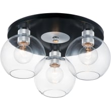 Vessel 3 Light 17" Wide Flush Mount Ceiling Fixture with Hand-blown Glass Shades