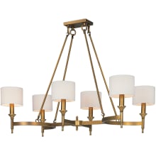 Fairmont 6 Light 41" Linear Chandelier with Fabric Shades