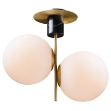 Vesper 2 Light 20" Globe Ceiling Light / Pendant with Black Marble Accent