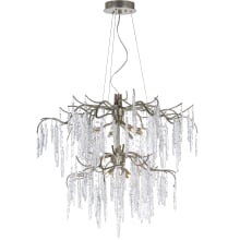 Willow 35" Wide 12 Light Branch-Like Chandelier with Draped Ice Glass