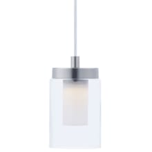 Mod 4" Wide Integrated LED Pendant with Clear and Frosted Glass Shade
