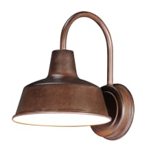 Pier M Single Light 10-3/4" Tall Outdoor Wall Sconce with Metal Warehouse Shade