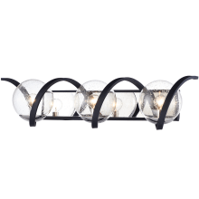 Curlicue 3 Light 30" Wide Bathroom Vanity Light with Glass Globe Shades
