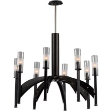Merge 8 Light 34-1/2" Wide Chandelier with Glass Cylinder Shades