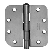 T2714 Series 4" x 4" Standard Duty Plain Bearing 1/4" Radius Corner Mortise Door Hinge with Non Removable Pin - Single