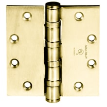 T4A Series 4-1/2" x 4-1/2" Heavy Duty Plain Bearing Square Corner Mortise Door Hinge with Removable Pin and Plain Tip - Single