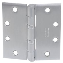 TA2714 Series 4-1/2" x 4" Standard Duty Plain Bearing Square Corner Mortise Door Hinge with Removable Pin and 4 Wire Concealed Circuit - Single