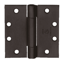 TA386 Series 4-1/2" x 4-1/2" Heavy Duty Plain Bearing Square Corner Mortise Door Hinge with Non Removable Pin - Single
