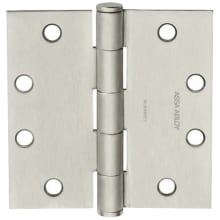 T2714 Series 4" x 4" Standard Duty Plain Bearing Square Corner Mortise Door Hinge with Removable Pin - Single