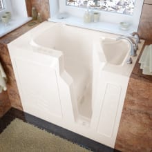 46" Fiberglass Whirlpool Walk In Tub for Alcove, Corner, or Single Wall Installations with Right Drain, Drain Assembly, Overflow and 14" Panel