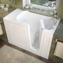 53" Fiberglass Air / Whirlpool Walk In Tub for Alcove Installations with Right Drain, Drain Assembly, Overflow and 7" Extension Panel