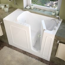 53" Fiberglass Whirlpool Walk In Tub for Alcove Installations with Right Drain, Drain Assembly, Overflow and 7" Extension Panel
