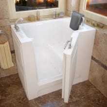 39" Acrylic Air Walk In Tub for Alcove, Corner, or Single Wall Installations with Left Drain, Drain Assembly, and Overflow