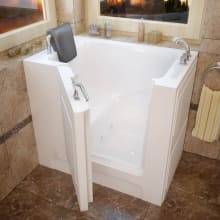 39" Acrylic Whirlpool Walk In Tub for Alcove, Corner, or Single Wall Installations with Right Drain, Drain Assembly, and Overflow