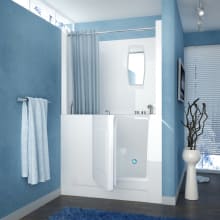 47" Acrylic Air Walk In Tub for Alcove, Corner, or Single Wall Installations with Right Drain, Drain Assembly, and Overflow