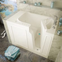 52" Fiberglass Air / Whirlpool Walk In Tub for Alcove Installations with Right Drain, Drain Assembly, Overflow and 8" Extension Panel