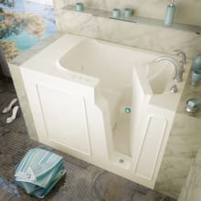 52" Fiberglass Whirlpool Walk In Tub for Alcove Installations with Right Drain, Drain Assembly, Overflow and 8" Extension Panel
