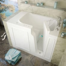 52" Fiberglass Air Walk In Tub for Alcove Installations with Right Drain, Drain Assembly, Overflow and 8" Extension Panel