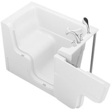 53" Fiberglass Soaking Walk In Tub for Alcove Installations with Right Drain, Drain Assembly, Overflow, Fast Filling Faucet and Extension Panel