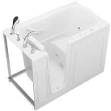 53" Fiberglass Air / Whirlpool Walk In Tub for Alcove Installations with Left Drain and Overflow - Includes Powered Fast Drain