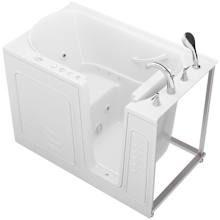 53" Fiberglass Air / Whirlpool Walk In Tub for Alcove Installations with Right Drain, Overflow and Powered Fast Drain