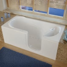 60" Acrylic Air Walk In Tub for Alcove Installations with Right Drain, Drain Assembly, and Overflow
