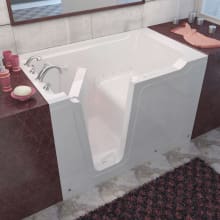 60" Fiberglass Air Walk In Tub for Alcove Installations with Left Drain, Drain Assembly, and Overflow