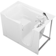 60" Fiberglass Soaking Walk In Tub for Alcove Installations with Right Drain, Drain Assembly and Overflow - Includes Fast Filling Faucet