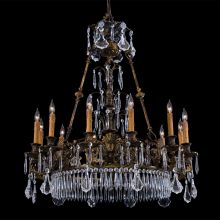 12 Light 34" Width 1 Tier Candle Style Crystal Chandelier from the Vintage / Crystal Collection