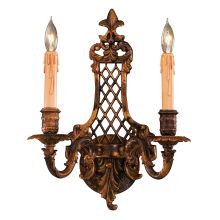 2 Light 16" Width Candle-Style Double Wall Sconce from the Metropolitan Collection